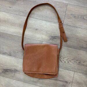 Piel Leather Large Handbag with Organizer Crossbody – Saddle Brown